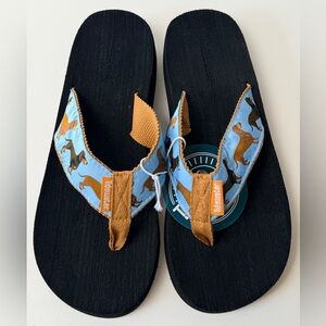 Tidewater Doxie Dachshund Puppy Prints Thong Sandals Women size 8 Summer Spring